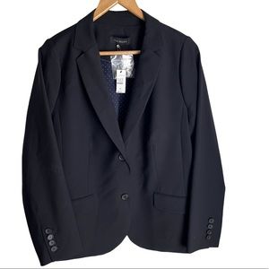 NWT Talbots Women’s Wool Blend Black Long Sleeve Button Blazer Size 16
